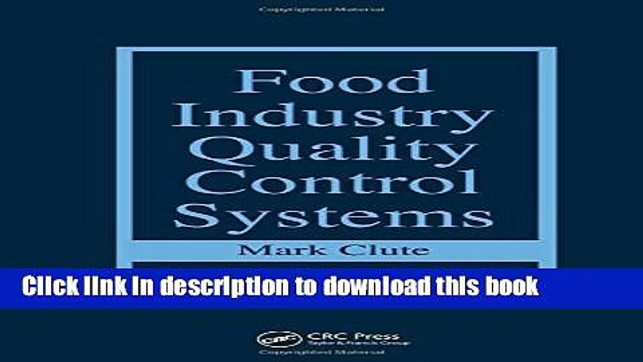 Ebook Food Industry Quality Control Systems (08) by Clute, Mark [Hardcover (2008)] Free Online