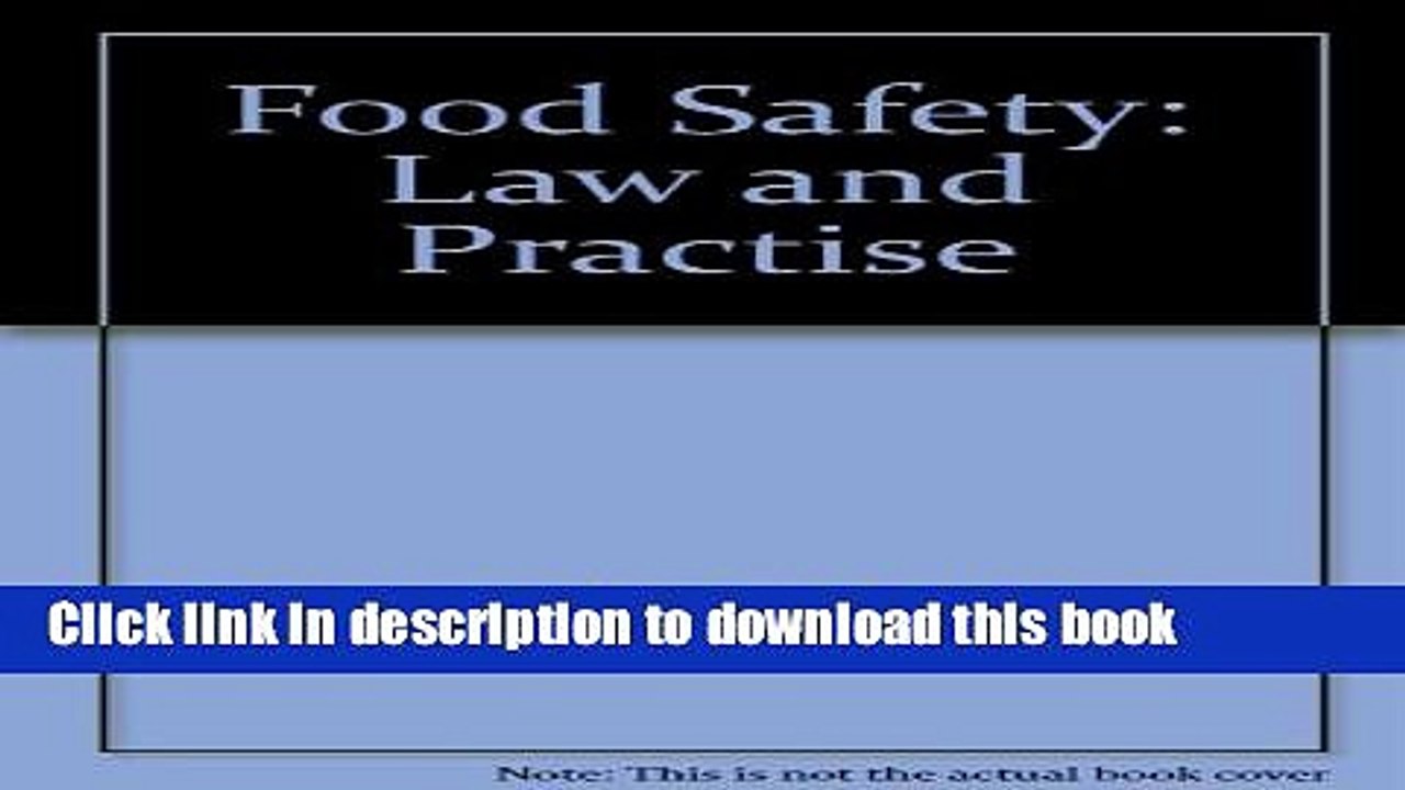 Books Food Safety: Law and Practise Full Download