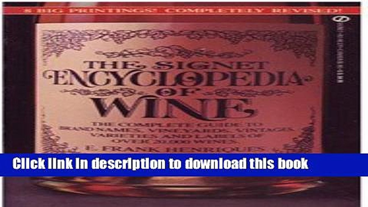 Ebook Wine, The Signet Encyclopedia of Free Online