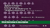 Ebook Marriage, Divorce, and Children s Adjustment (Developmental Clinical Psychology and