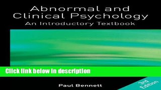 Ebook Abnormal and Clinical Psychology: An Introductory Textbook Full Online