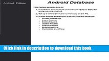 Books Android Database and development environment Eclipse Free Online