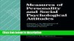 Ebook Measures of Personality and Social Psychological Attitudes, Volume 1 (Measures of Social