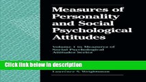 Ebook Measures of Personality and Social Psychological Attitudes, Volume 1 (Measures of Social