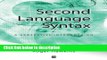 Books Second Language Syntax: A Generative Introduction Free Online