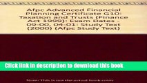 Ebook Afpc Advanced Financial Planning Certificate G10: Taxation and Trusts (Finance Act 1999):