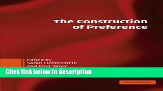 Books The Construction of Preference Free Online