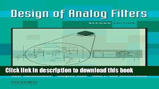 Ebook Design of Analog Filters Free Online