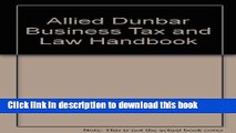 Books Allied Dunbar Business Tax and Law Handbook Full Download