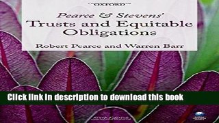 Ebook Pearce and Stevens  Trusts and Equitable Obligations Free Download