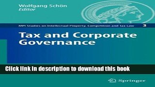 Books Tax and Corporate Governance Free Online