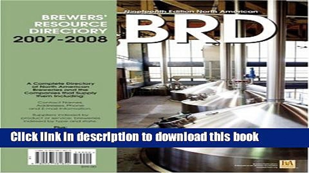 Books 2007-2008 North American Brewers  Resource Directory Free Online