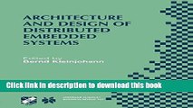 Books Architecture and Design of Distributed Embedded Systems: IFIP WG10.3/WG10.4/WG10.5
