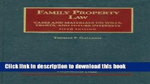 Books Family Property Law Cases and Materials Full Online