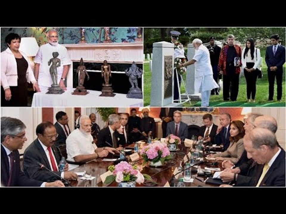 Modi in US: PM gets stolen artefacts back, visits Arlington cemetery