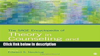 Books The SAGE Encyclopedia of Theory in Counseling and Psychotherapy Full Download