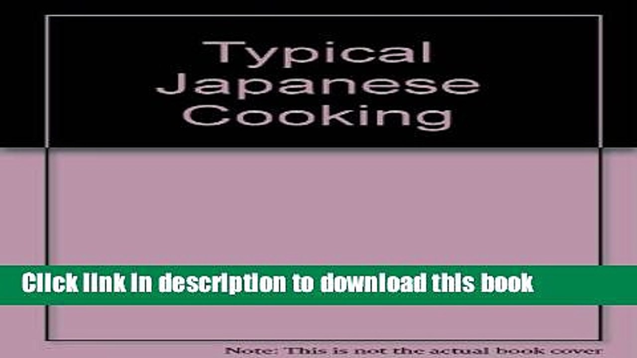Ebook Typical Japanese Cooking Full Download