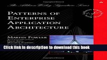 Ebook Patterns of Enterprise Application Architecture Free Online
