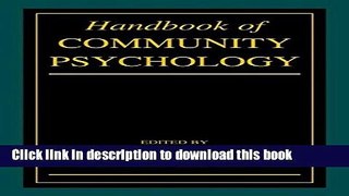 Ebook Handbook of Community Psychology Full Download