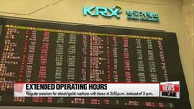 Korea's stock markets to operate 30 minutes longer from Monday