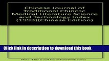 Ebook Chinese Journal of Traditional Chinese Medical Literature Science and Technology Index