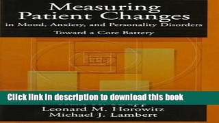 Books Measuring Patient Changes in Mood, Anxiety, and Personality Disorders: Toward a Core Battery