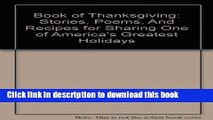 Books Book of Thanksgiving: Stories, Poems, And Recipes for Sharing One of America s Greatest