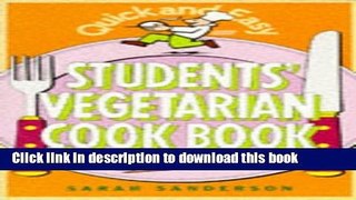 Books Student s Vegetarian Cook Book (Quick and Easy) Free Online