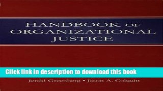 Ebook Handbook of Organizational Justice Full Online