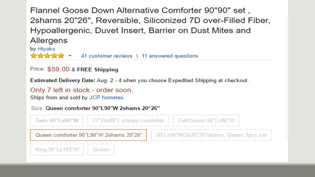 Flannel Goose Down Alternative Comforter 9090 set Review