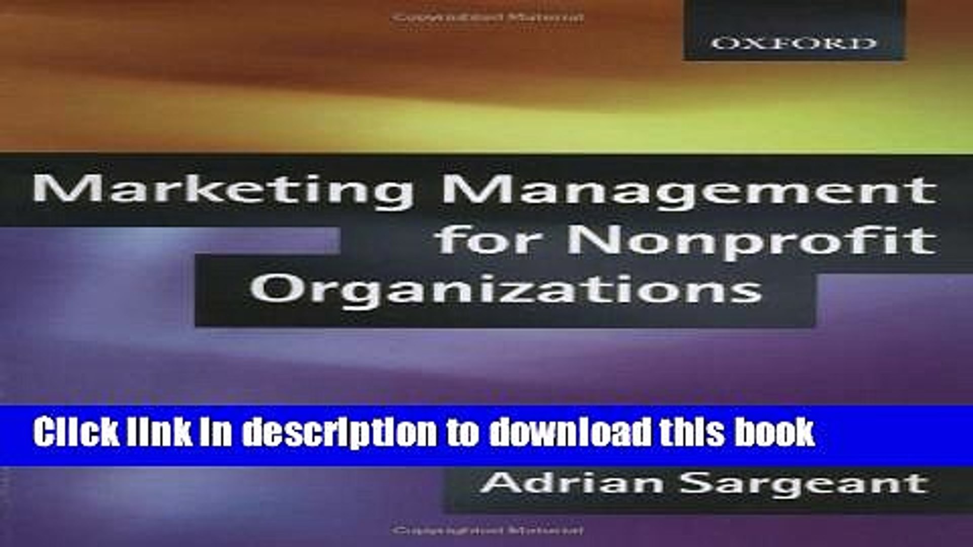 Books Marketing Management for Non-Profit Organizations Free Online