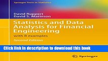 Books Statistics and Data Analysis for Financial Engineering: with R examples (Springer Texts in