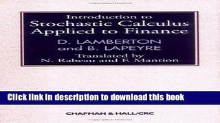 Ebook Introduction to Stochastic Calculus Applied to Finance Full Online