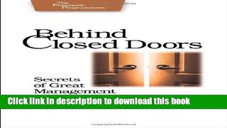Ebook Behind Closed Doors: Secrets of Great Management Free Online