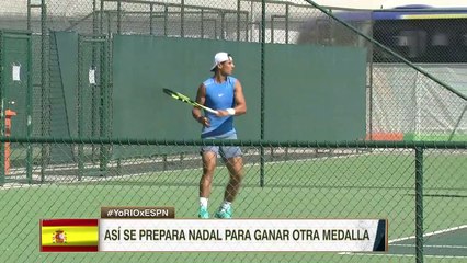 Rafael Nadal's 1st practice at the Rio Olympics. 1 Aug 2016