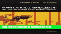 Books Transnational Management: Text, Cases   Readings in Cross-Border Management Full Online