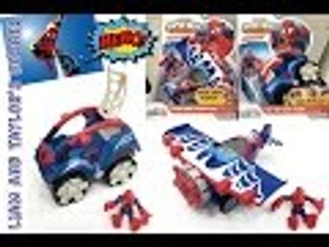 MARVEL Super Hero SPIDER-MAN Stunt Wing Plane and Flip Out Buggy | Unboxing | LTC