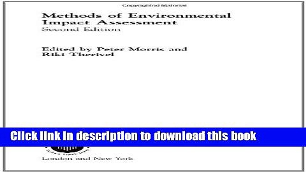 [Read PDF] Methods of Environmental Impact Assessment (Natural and Built Environment Series) Ebook