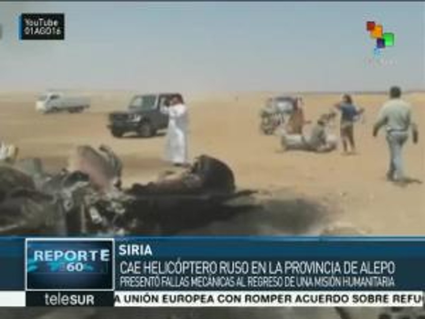 Siria: Derriban extremistas helicóptero ruso en Alepo