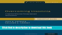 Books Overcoming Insomnia: A Cognitive-Behavioral Therapy Approach, Therapist Guide Free Online
