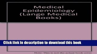Medical Epidemiology (Lange Medical Books) For Free