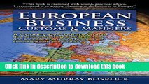 Books European Business Customs   Manners: A Country-by-Country Guide to European Customs and