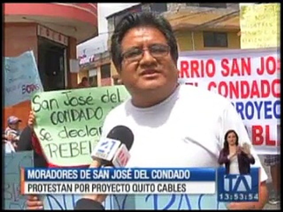 Moradores de San José del Condado protestaron por el proyecto Quito Cables  - Vídeo Dailymotion