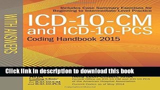 PDF  ICD-10-CM and ICD-10-PCS Coding Handbook, with Answers, 2015 Rev. Ed.  Free Books