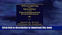 [Read PDF] Managing for Quality and Performance Excellence Download Free