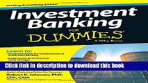 Ebook Investment Banking For Dummies Full Online