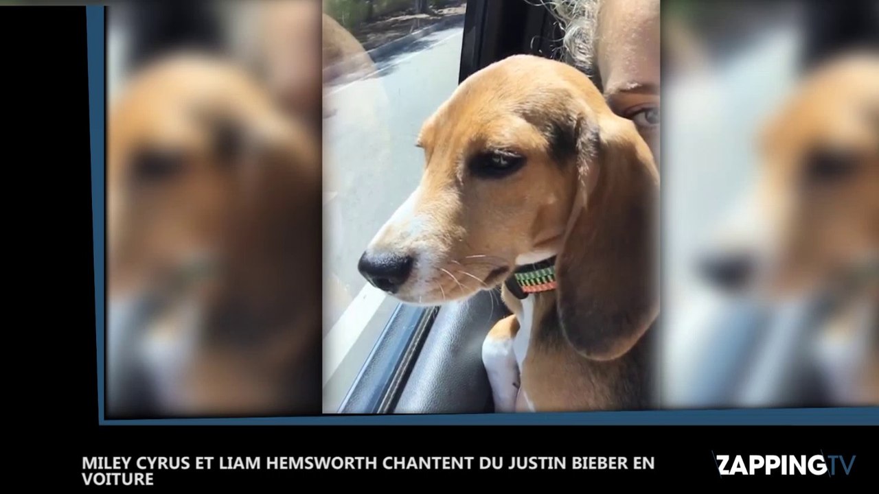 Miley Cyrus et Liam Hemsworth chantent du Justin Bieber en voiture