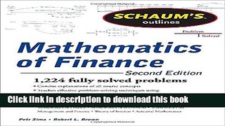 Ebook Schaum s Outline of  Mathematics of Finance, Second Edition (Schaum s Outlines) Free Online