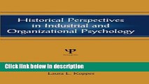 Ebook Historical Perspectives in Industrial and Organizational Psychology (Applied Psychology