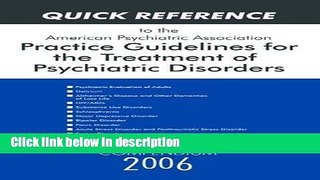 Ebook Quick Reference to the American Psychiatric Association Practice Guidelines for the